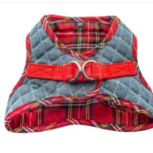 Step-In Denim Dog Harness - Red Plaid